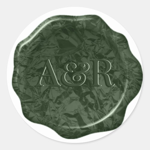 Sage Green Wax seal Sticker monogram