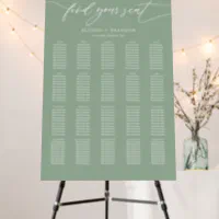 Elegant Sage Green Wedding Seating Chart 24x36 Foam Board