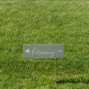 Sage Green Wedding Arrow Direction Small Ceremony Sign