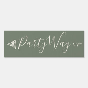 Sage Green Wedding Arrow Direction Small Party Way Sign