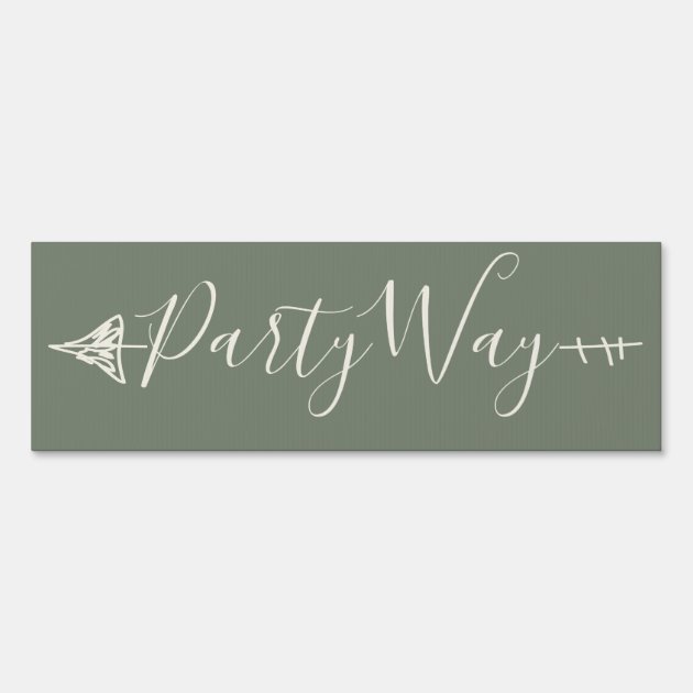 Sage Green Wedding Arrow Direction Small Party Way Sign
