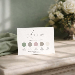 Sage Green Wedding Attire Card