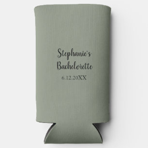Sage Green Wedding Bachelorette Name Favor Gift Seltzer Can Cooler