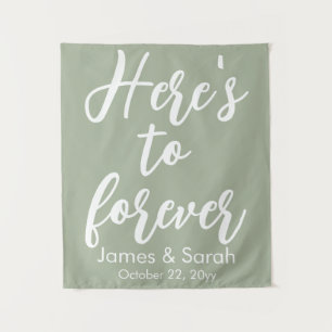 Sage Green Wedding Backdrop Here's to forever Prop