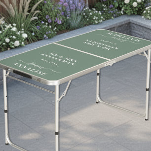 Sage Green Wedding Beer Pong Table