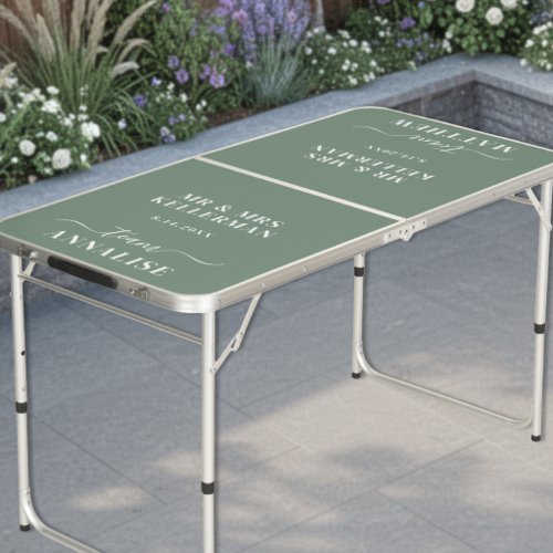 Sage Green Wedding Beer Pong Table