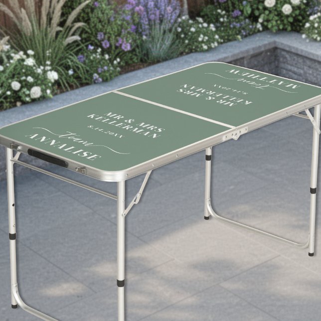 Sage Green Wedding Beer Pong Table (Sage Green Wedding Beer Pong Table)