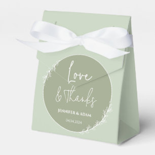 Sage Green Wedding Bridal Favor Thank You Bag Boxes