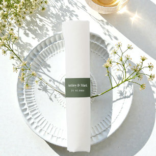 Sage Green Wedding Bride Groom   Napkin Bands