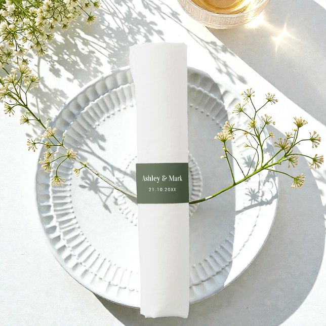 Sage Green Wedding Bride Groom   Napkin Bands (Creator Uploaded)