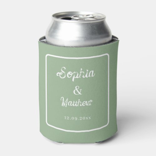 Sage Green Wedding Can Cooler