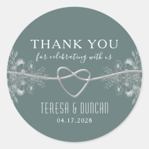 Sage Green Wedding Classic Round Sticker