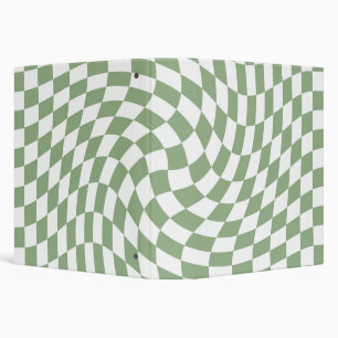 Sage Green Wedding Collection Check Checkered 3 Ring Binder