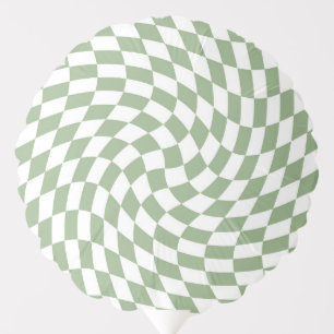 Sage Green Wedding Collection Check Checkered  Balloon