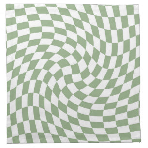 Sage Green Wedding Collection Check Checkered Cloth Napkin