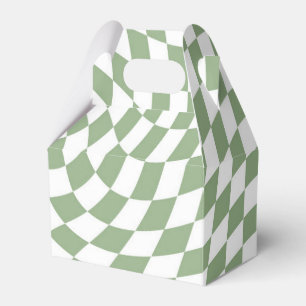 Sage Green Wedding Collection Check Checkered Favor Boxes