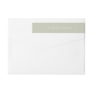 Sage Green Wedding Couple Return Address Label