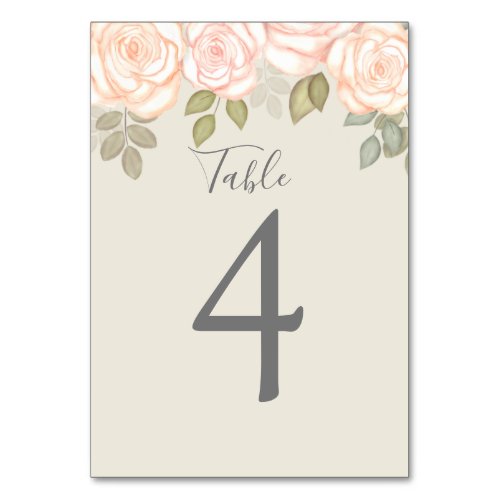 Sage Green Wedding Custom Table Number Floral