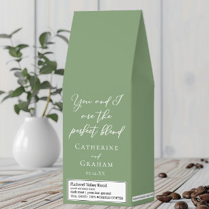 Sage Green Wedding Customized Perfect Blend Pun Roasted Coffee