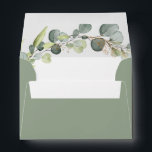 Sage Green Wedding Details Eucalyptus Greenery Envelope<br><div class="desc">Sage Green Eucalyptus Greenery Succulent Botanical Watercolor Spring Wedding Invitation Envelope on white background - includes beautiful and elegant script typography with modern botanical leaves and greenery for the special Wedding day celebration.</div>
