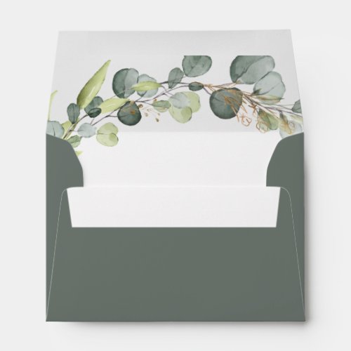 Sage Green Wedding Details Eucalyptus Greenery Envelope