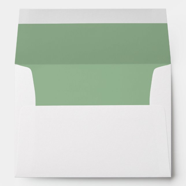 Sage Green Wedding Elegant Modern Return Address Envelope (Back (Bottom))