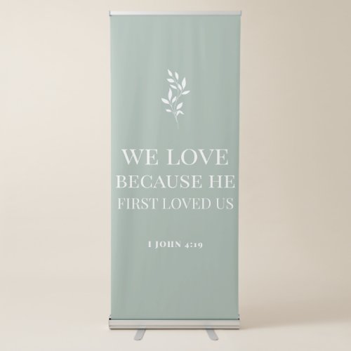 Sage green wedding entrance  retractable banner