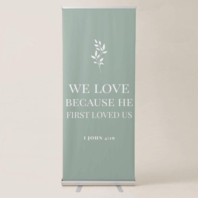 Sage green wedding entrance  retractable banner (Front)