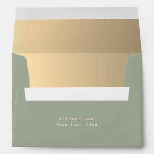 Sage Green Wedding Envelope Zazzle