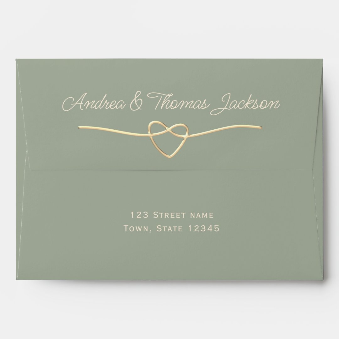 Sage Green Wedding Envelope Zazzle