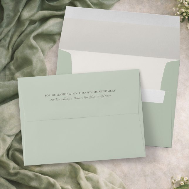 Sage Green Wedding Envelope with Ivory Lining (Creator Uploaded)