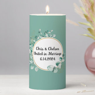 Sage Green Wedding / Event Pillar Candle