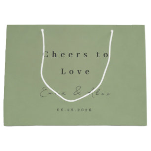 Sage Green Wedding Favor Tag Large Gift Bag