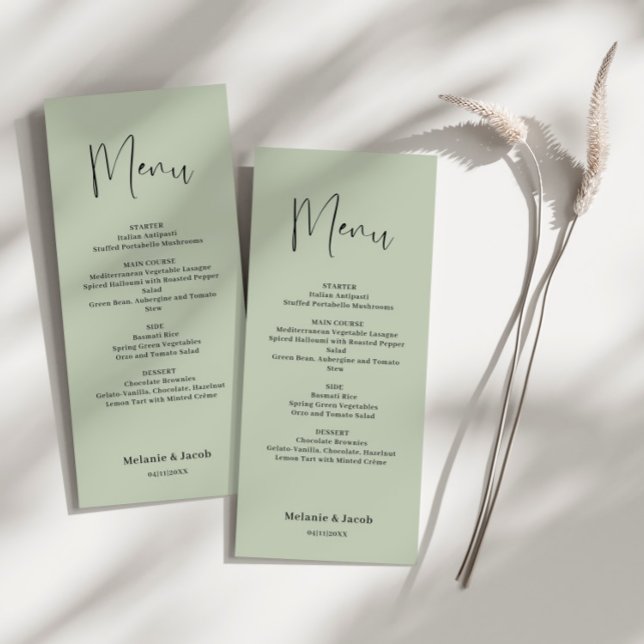 Sage Green Wedding Flat Menu (Creator Uploaded)