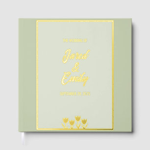 Sage Green Wedding Foil Guest Book