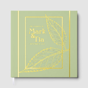 Sage Green Wedding Foil Guest Book