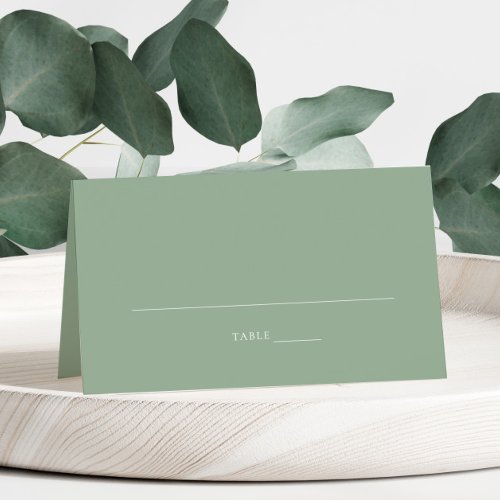 Sage Green Wedding Folded Place Card