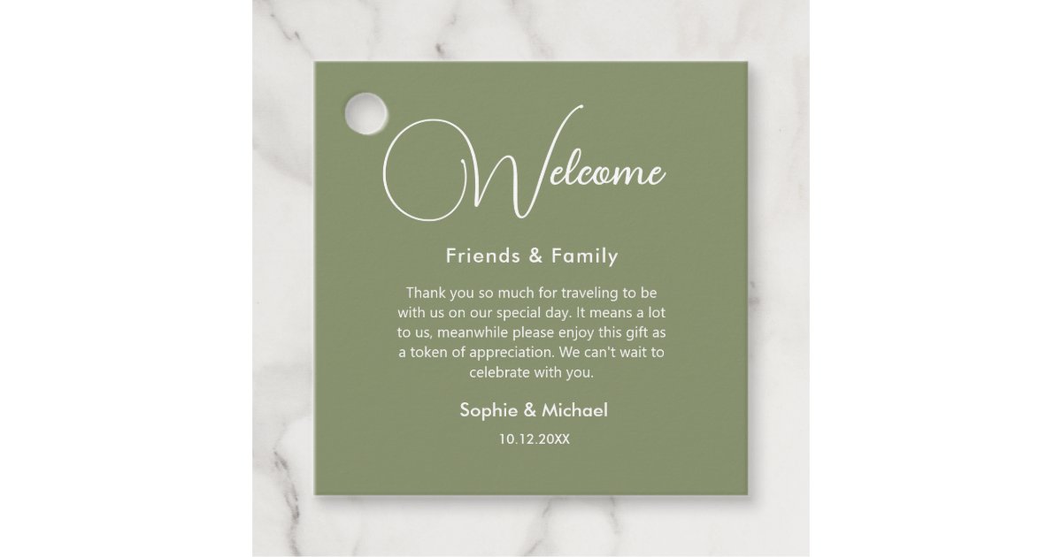 Wedding Welcome Tags - Greenery wedding favor Tags - Welcome Bag