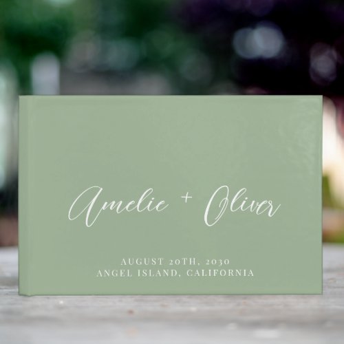 Sage Green Wedding Guest Book