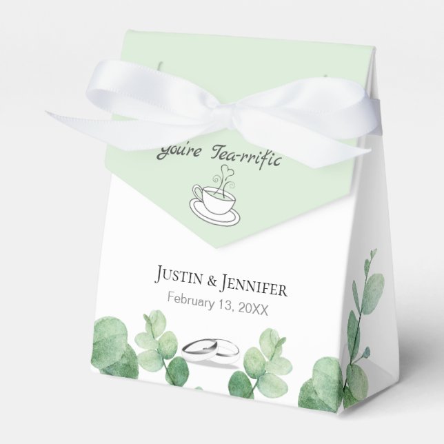 Sage Green Wedding Guest Favors Favor Boxes (Front Side)