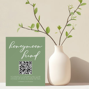 Sage Green Wedding Honeymoon Fund Wedding QR Code Foam Board