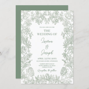 Sage Green Wedding Invitation