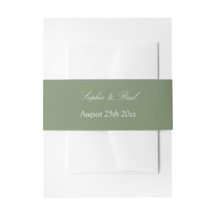 Sage Green Wedding Invitation Belly Band
