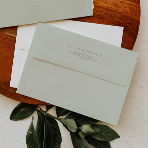 Sage Green Wedding Invitation Envelope