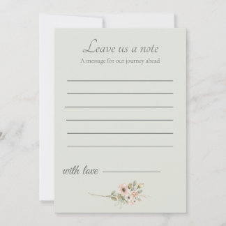 Sage Green Wedding Keepsake Insert Note Card