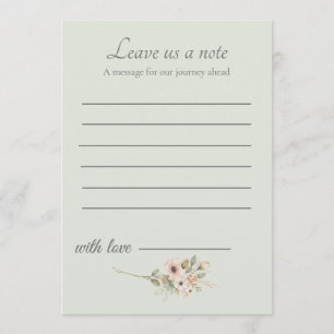Sage Green Wedding Keepsake Insert Note Card