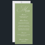 Sage Green Wedding Menu Card<br><div class="desc">This Personalized Simple Sage Green Wedding Menu Card adds elegance to your special day. Perfect for modern celebrations, this design complements wedding menu, wedding menu ideas, wedding menu cards, and wedding menus. The soft green palette pairs beautifully with sage green wedding, green wedding theme, green wedding, sage green wedding theme,...</div>