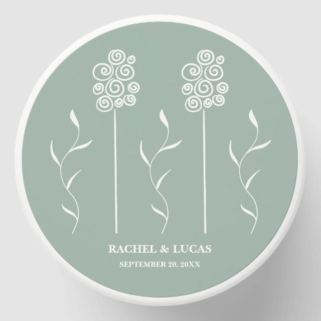 Sage Green Wedding Mini Candle Favors (Front)