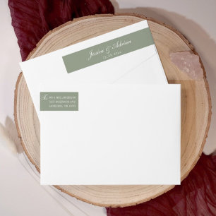 Sage Green Wedding Minimalist Wrap Around Label