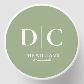 Sage Green Wedding Monogram Mini Candle Favors